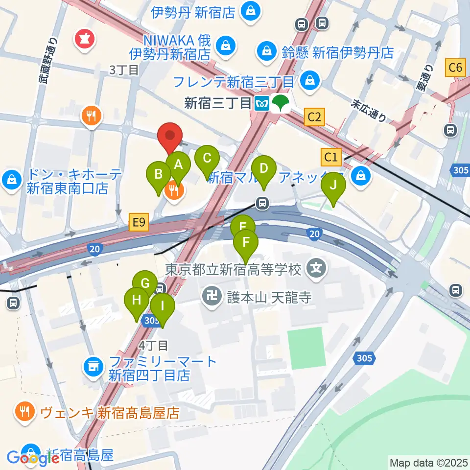 新宿シアターモリエール周辺の駐車場・コインパーキング一覧地図