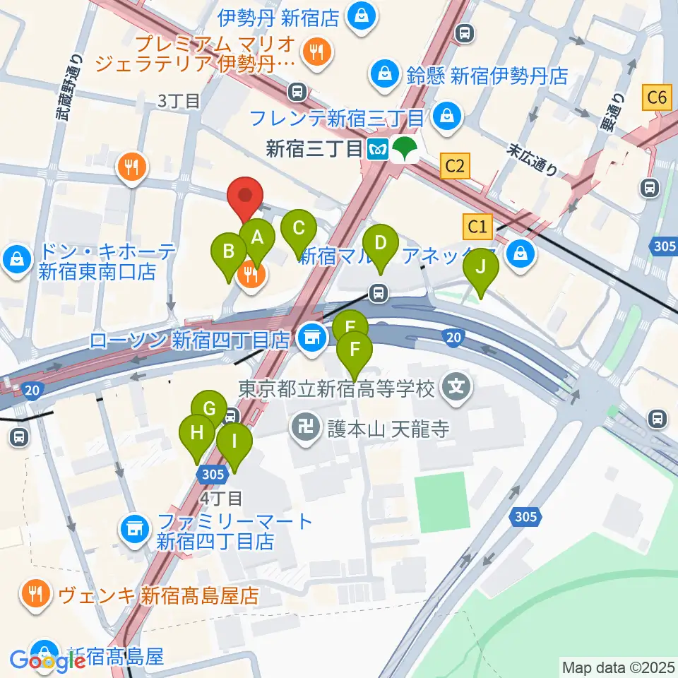 新宿シアターモリエール周辺の駐車場・コインパーキング一覧地図