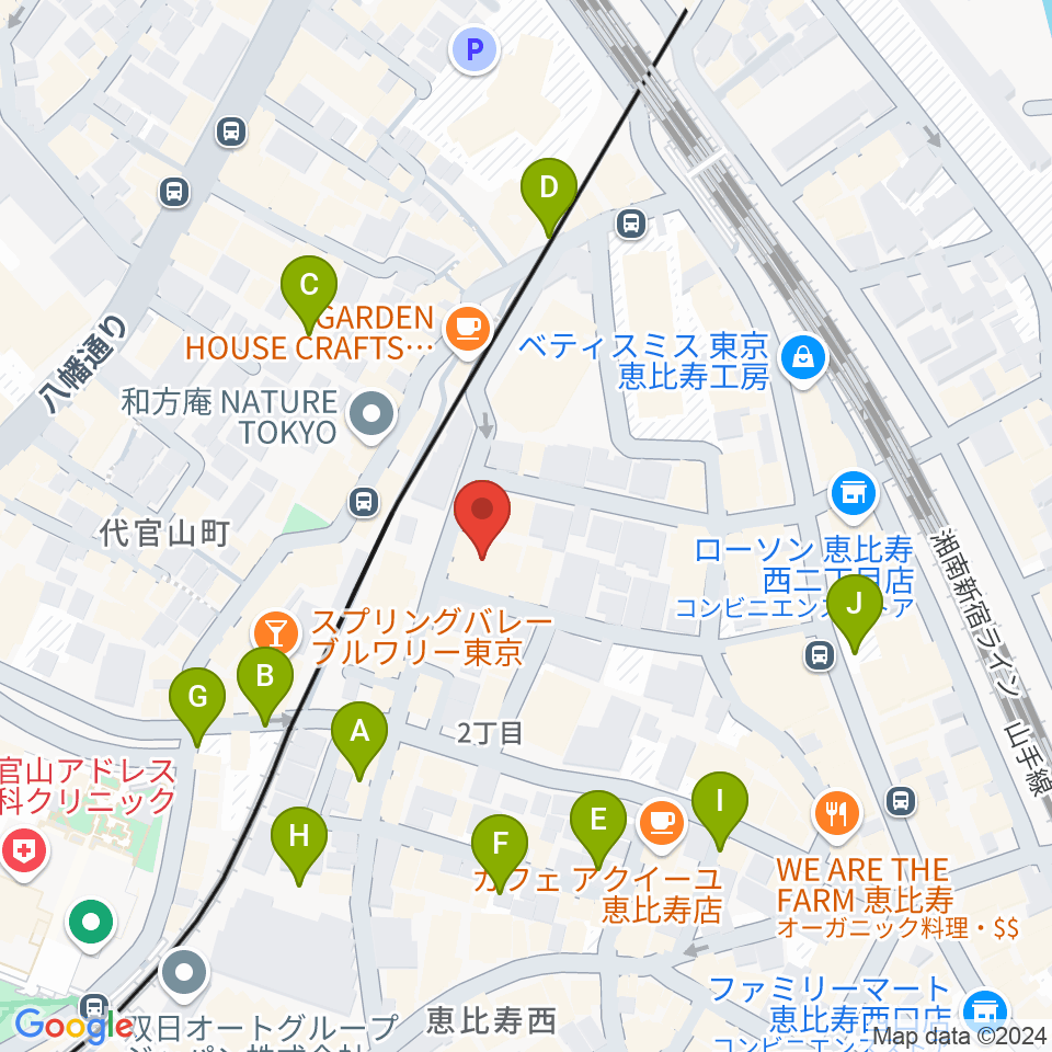 シアター代官山周辺の駐車場・コインパーキング一覧地図