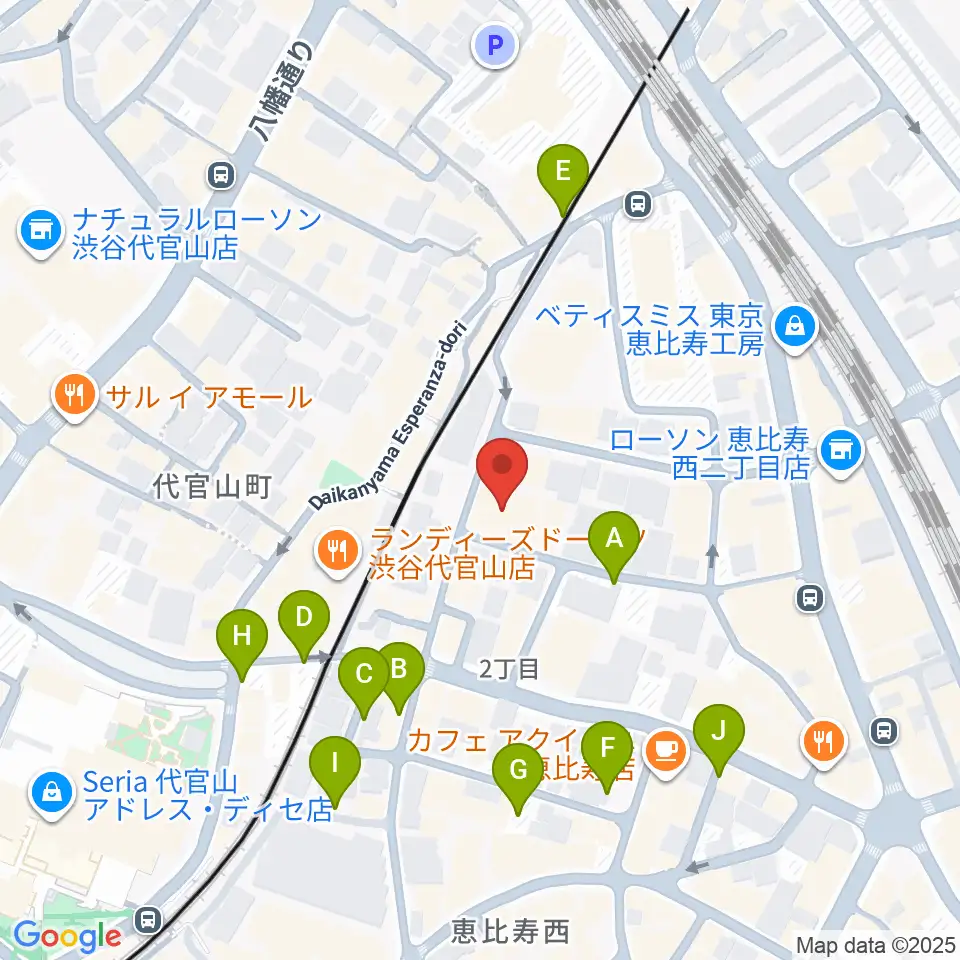 シアター代官山周辺の駐車場・コインパーキング一覧地図
