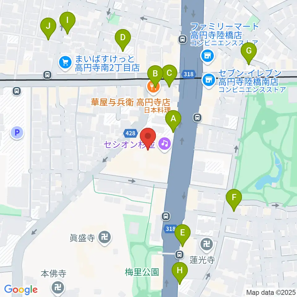 セシオン杉並周辺の駐車場・コインパーキング一覧地図