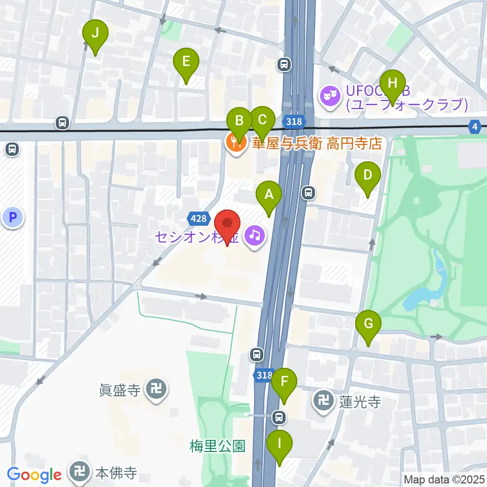 セシオン杉並周辺の駐車場・コインパーキング一覧地図