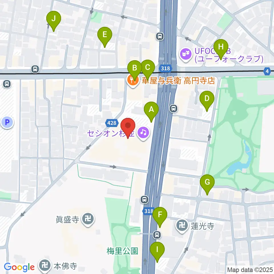 セシオン杉並周辺の駐車場・コインパーキング一覧地図