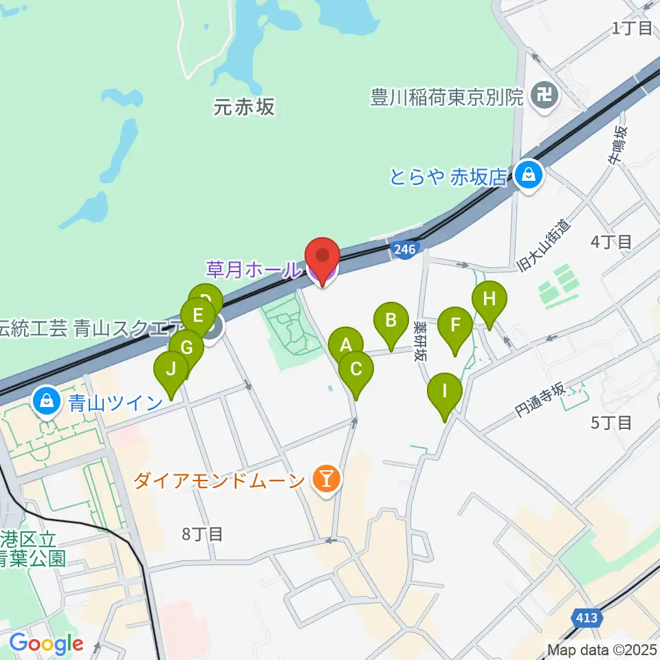 草月会館 草月ホール周辺の駐車場・コインパーキング一覧地図