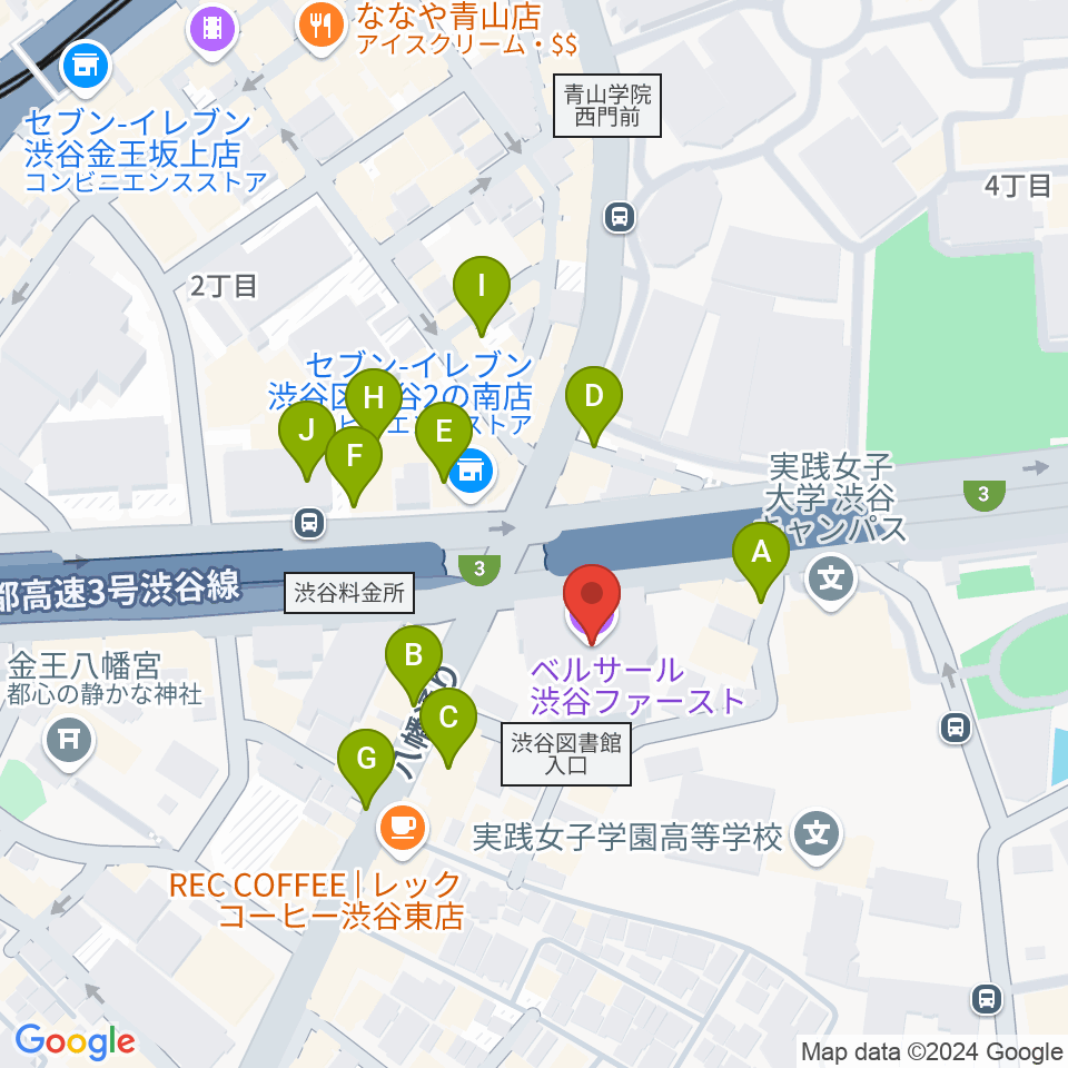 ベルサール渋谷ファースト周辺の駐車場・コインパーキング一覧地図