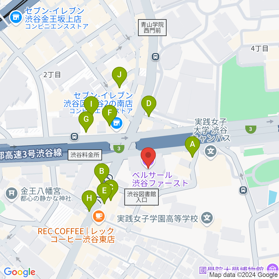 ベルサール渋谷ファースト周辺の駐車場・コインパーキング一覧地図