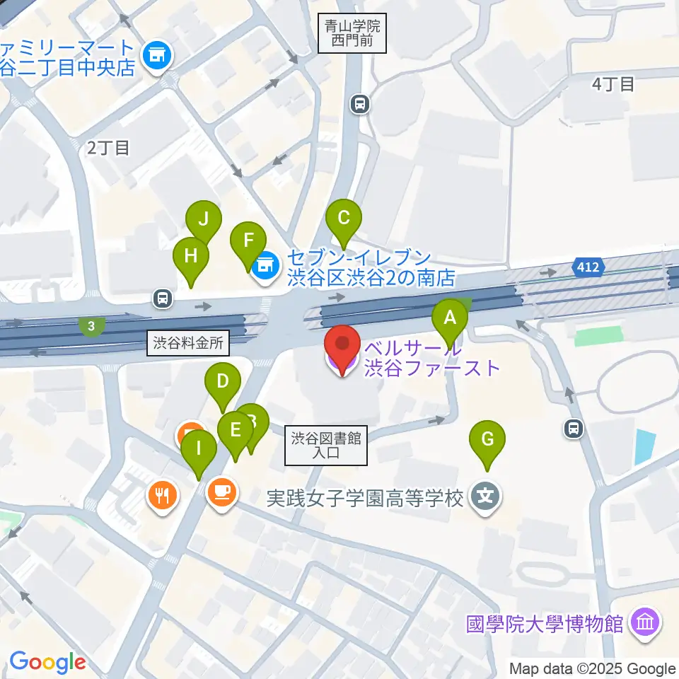 ベルサール渋谷ファースト周辺の駐車場・コインパーキング一覧地図