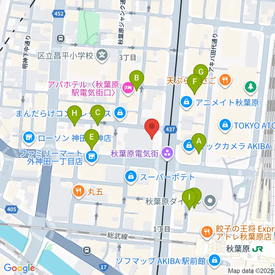 ベルサール秋葉原周辺の駐車場・コインパーキング一覧地図