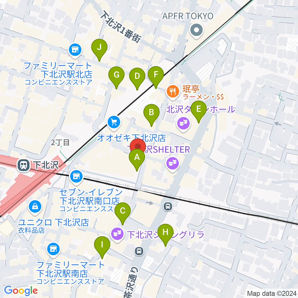 小劇場楽園周辺の駐車場・コインパーキング一覧地図