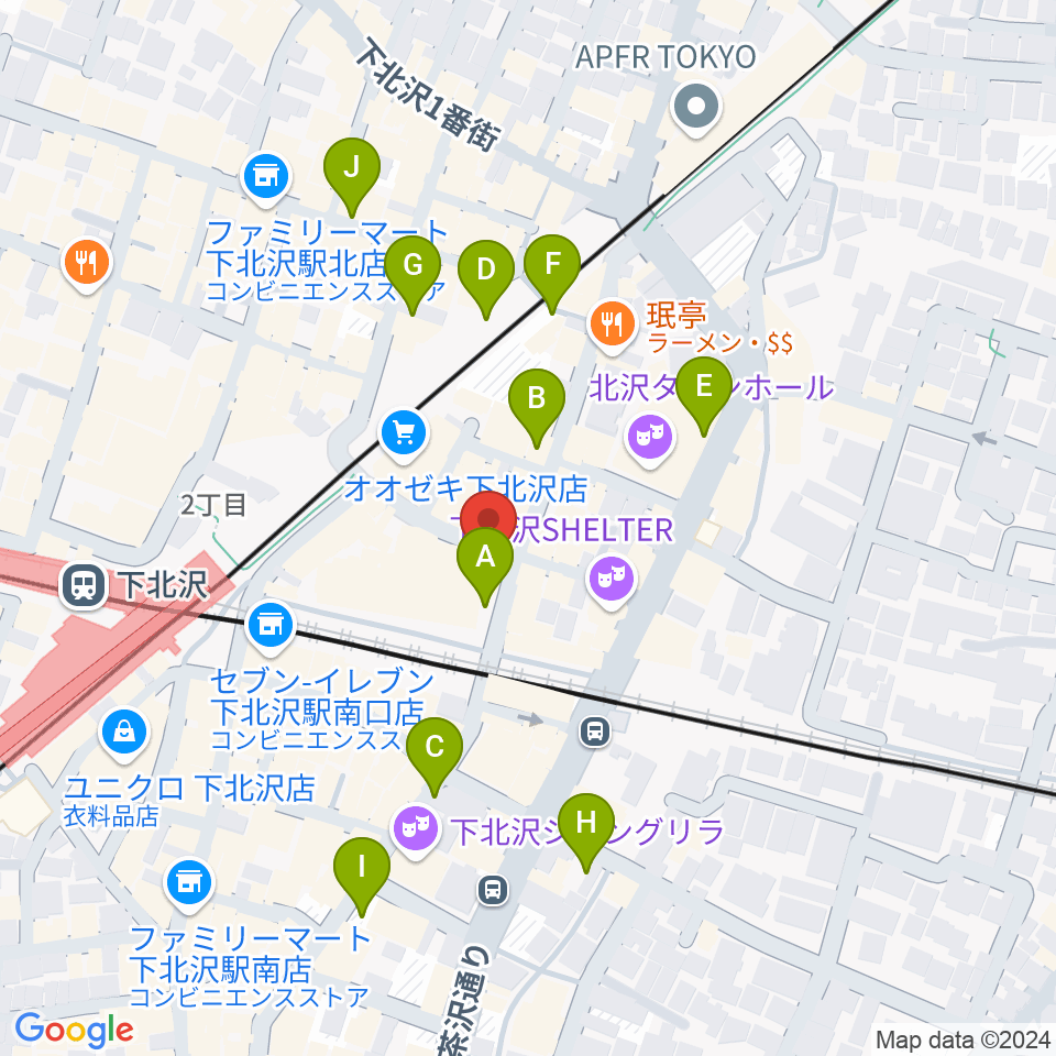 小劇場楽園周辺の駐車場・コインパーキング一覧地図