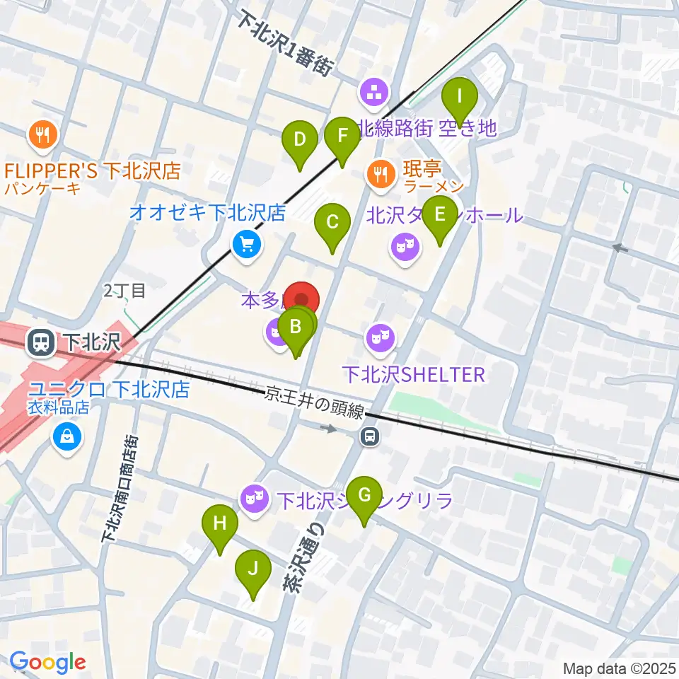 小劇場楽園周辺の駐車場・コインパーキング一覧地図