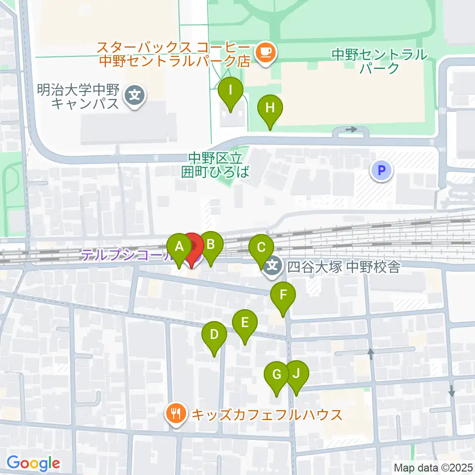 テルプシコール周辺の駐車場・コインパーキング一覧地図