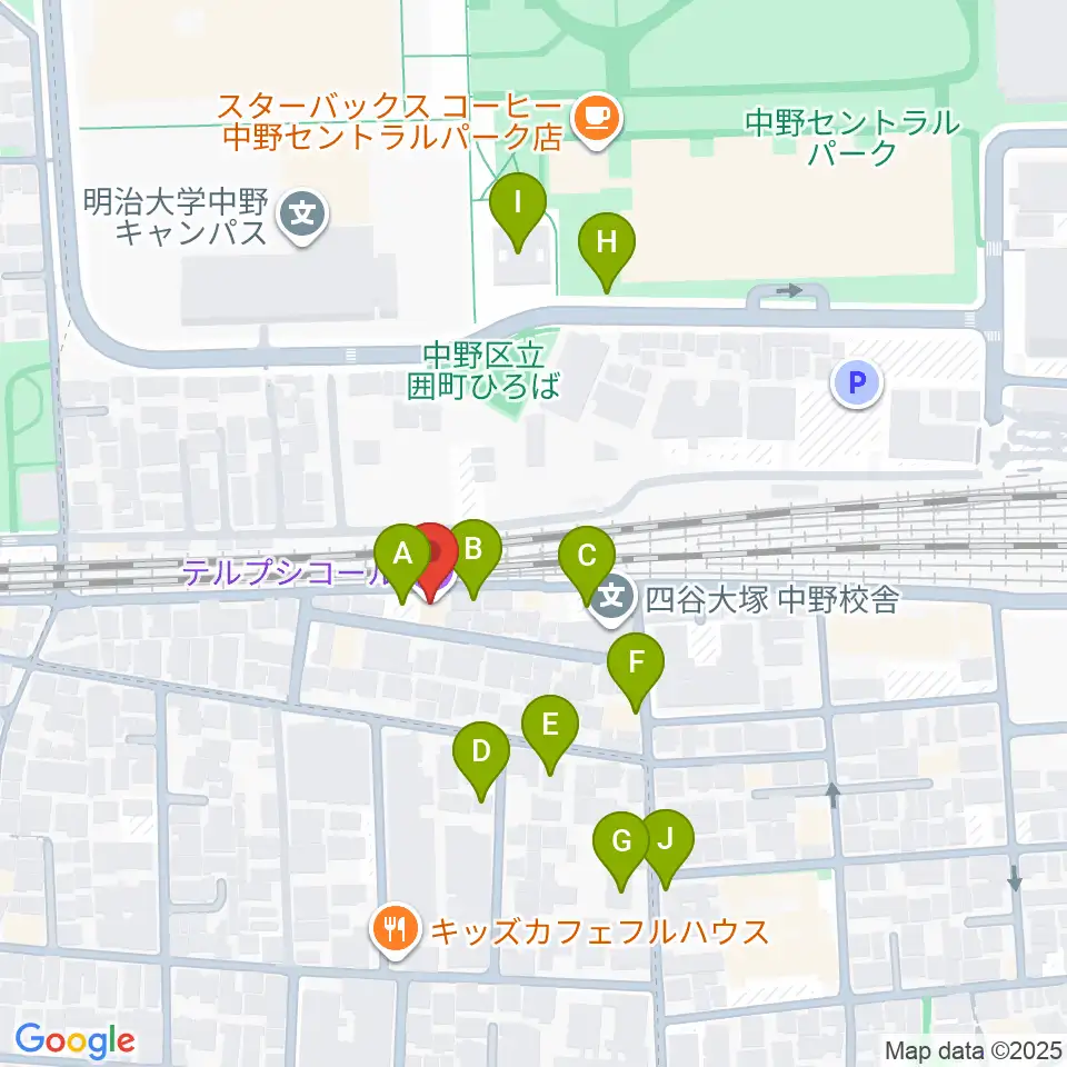 テルプシコール周辺の駐車場・コインパーキング一覧地図