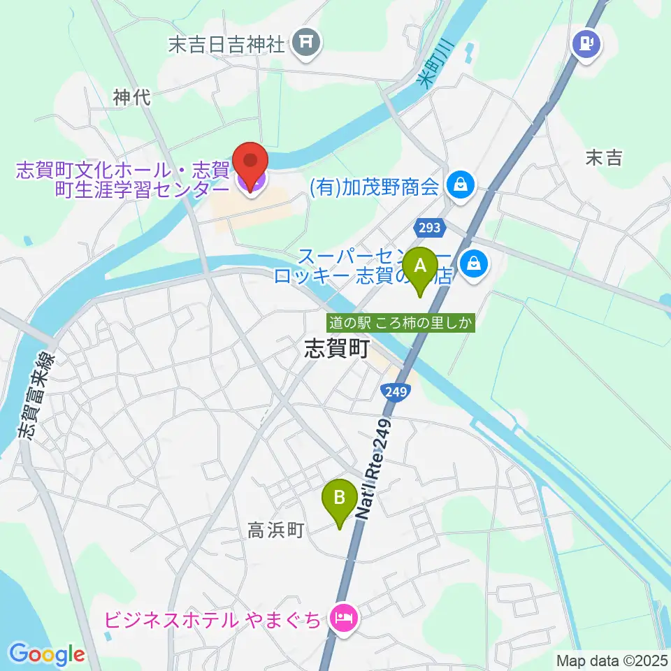 志賀町文化ホール・生涯学習センター周辺の駐車場・コインパーキング一覧地図