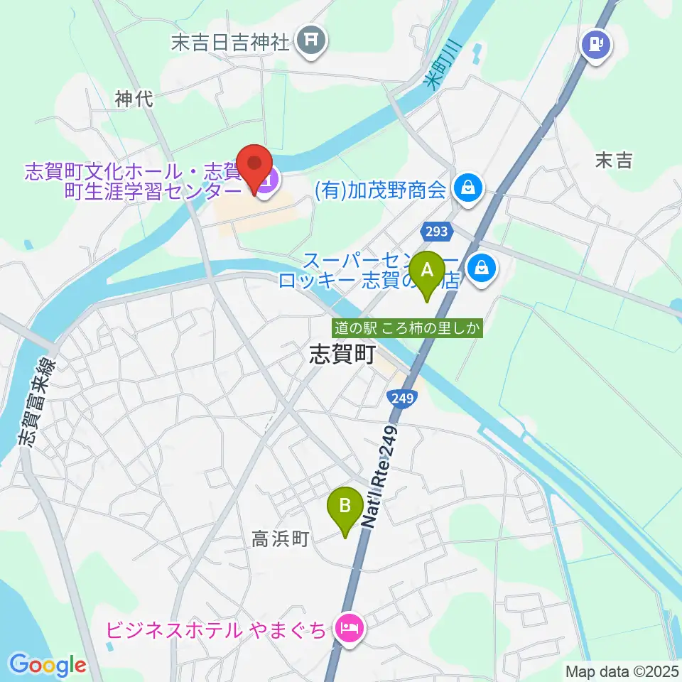 志賀町文化ホール・生涯学習センター周辺の駐車場・コインパーキング一覧地図
