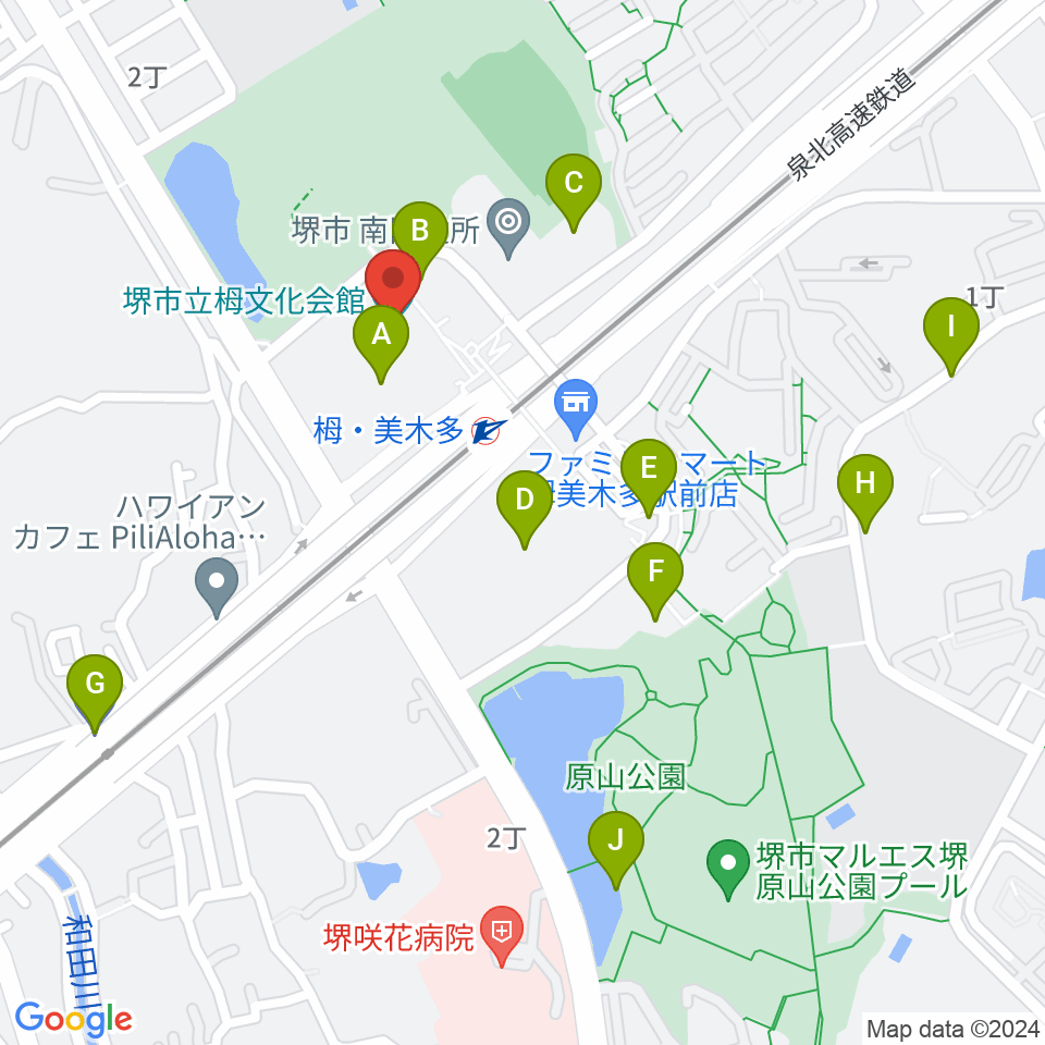 堺市立栂文化会館周辺の駐車場・コインパーキング一覧地図