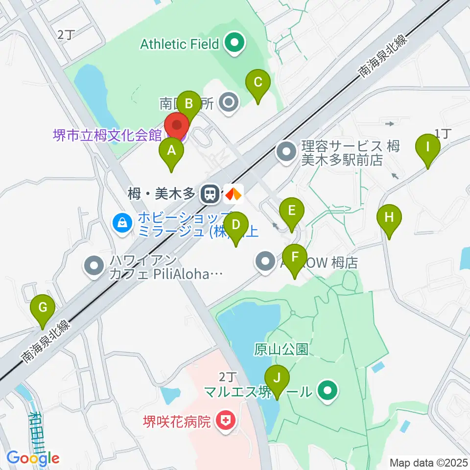 堺市立栂文化会館周辺の駐車場・コインパーキング一覧地図