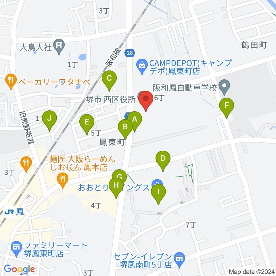 堺市西文化会館ウェスティ周辺の駐車場・コインパーキング一覧地図
