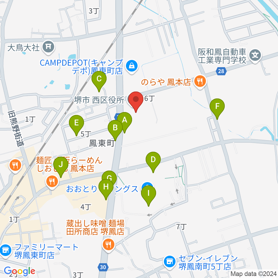 堺市西文化会館ウェスティ周辺の駐車場・コインパーキング一覧地図