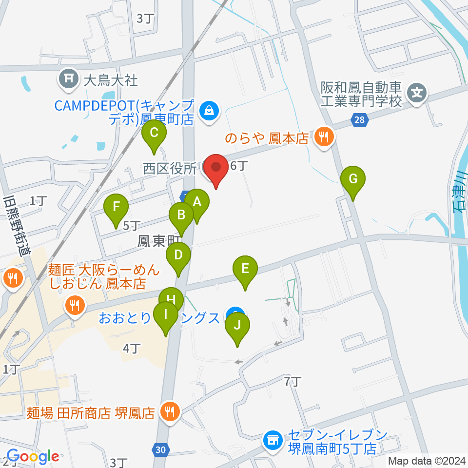 堺市西文化会館ウェスティ周辺の駐車場・コインパーキング一覧地図