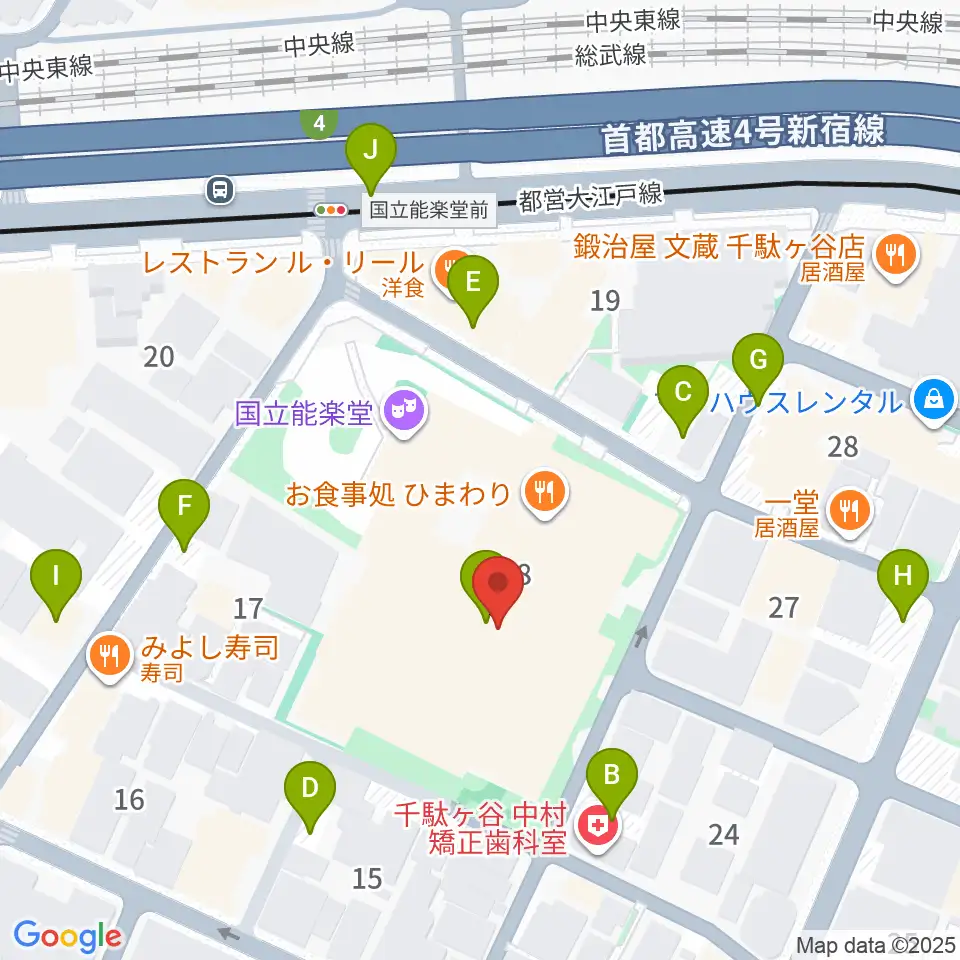 国立能楽堂周辺の駐車場・コインパーキング一覧地図
