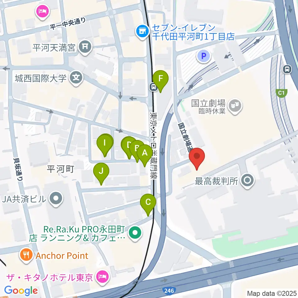 国立演芸場周辺の駐車場・コインパーキング一覧地図