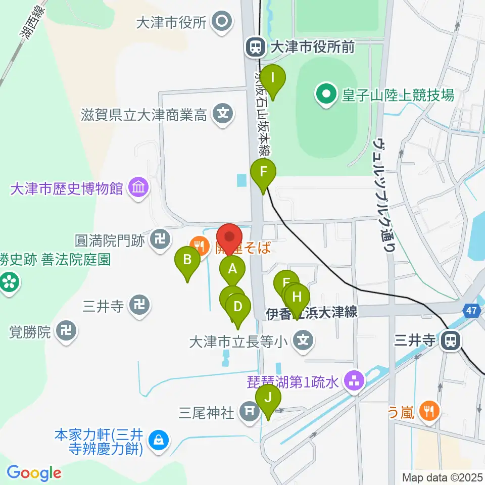 大津市伝統芸能会館周辺の駐車場・コインパーキング一覧地図