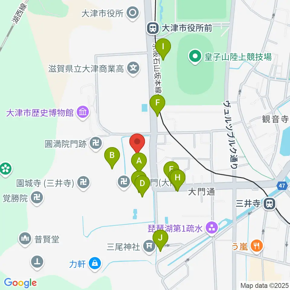 大津市伝統芸能会館周辺の駐車場・コインパーキング一覧地図