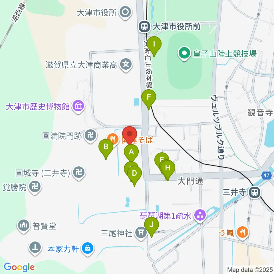 大津市伝統芸能会館周辺の駐車場・コインパーキング一覧地図