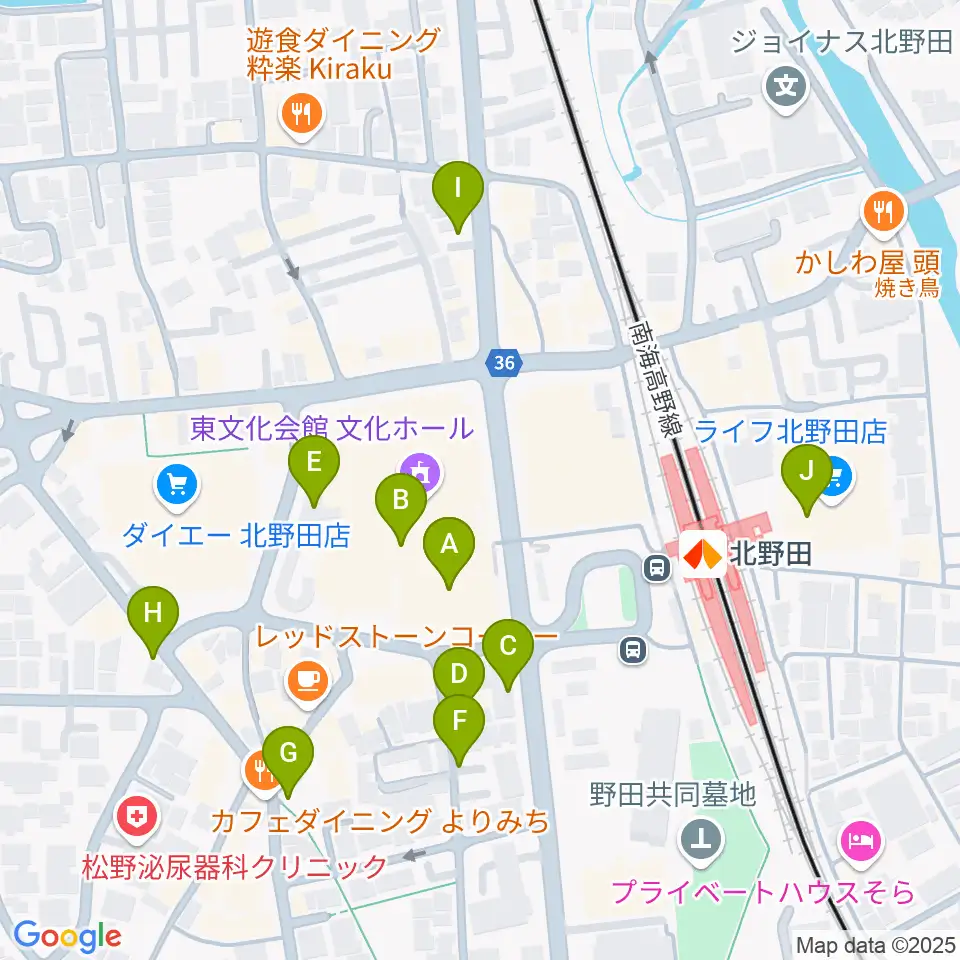 堺市立東文化会館周辺の駐車場・コインパーキング一覧地図