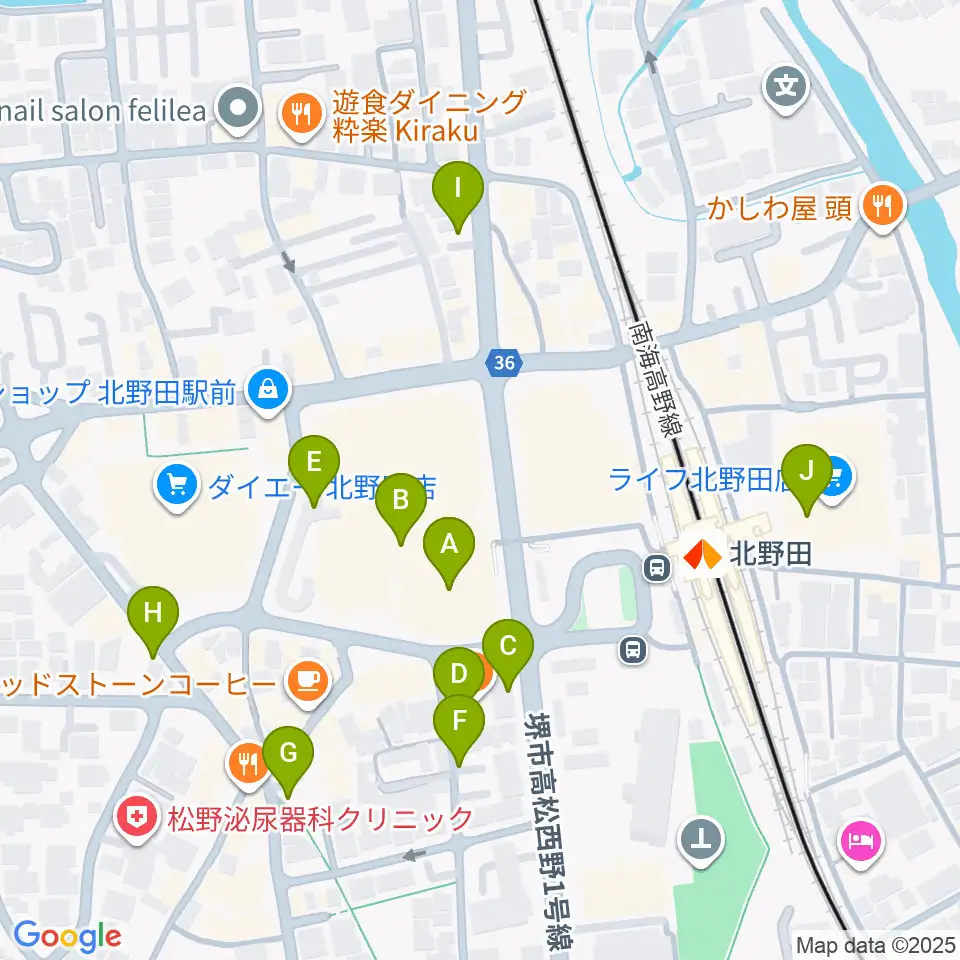 堺市立東文化会館周辺の駐車場・コインパーキング一覧地図