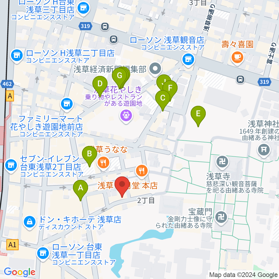 浅草木馬亭周辺の駐車場・コインパーキング一覧地図