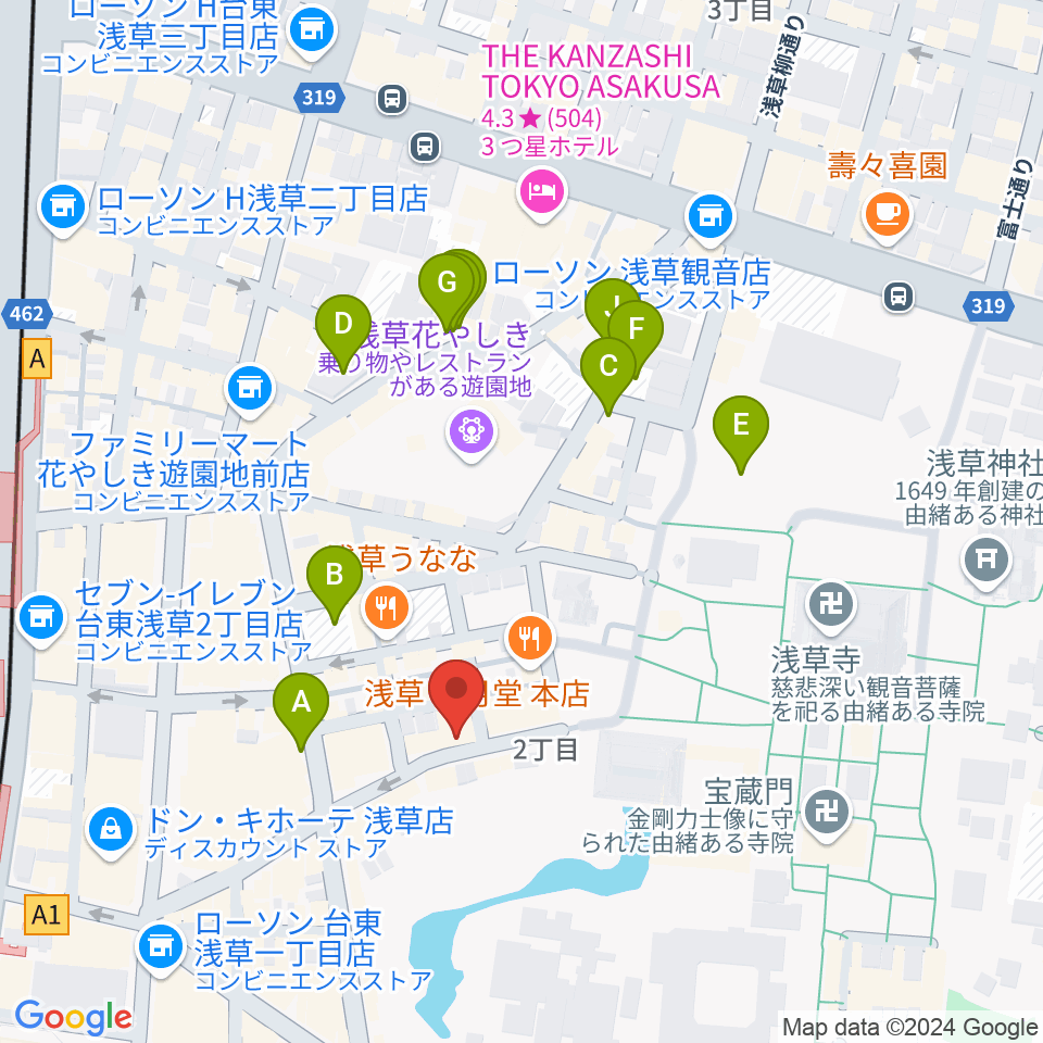 浅草木馬亭周辺の駐車場・コインパーキング一覧地図