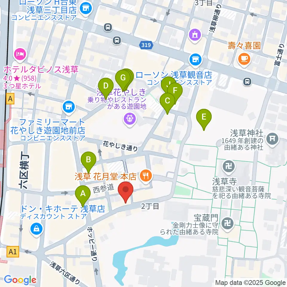 浅草木馬亭周辺の駐車場・コインパーキング一覧地図
