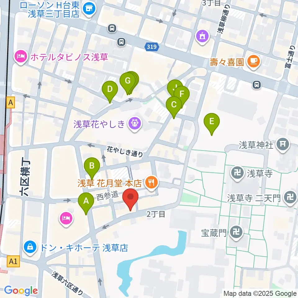 浅草木馬亭周辺の駐車場・コインパーキング一覧地図