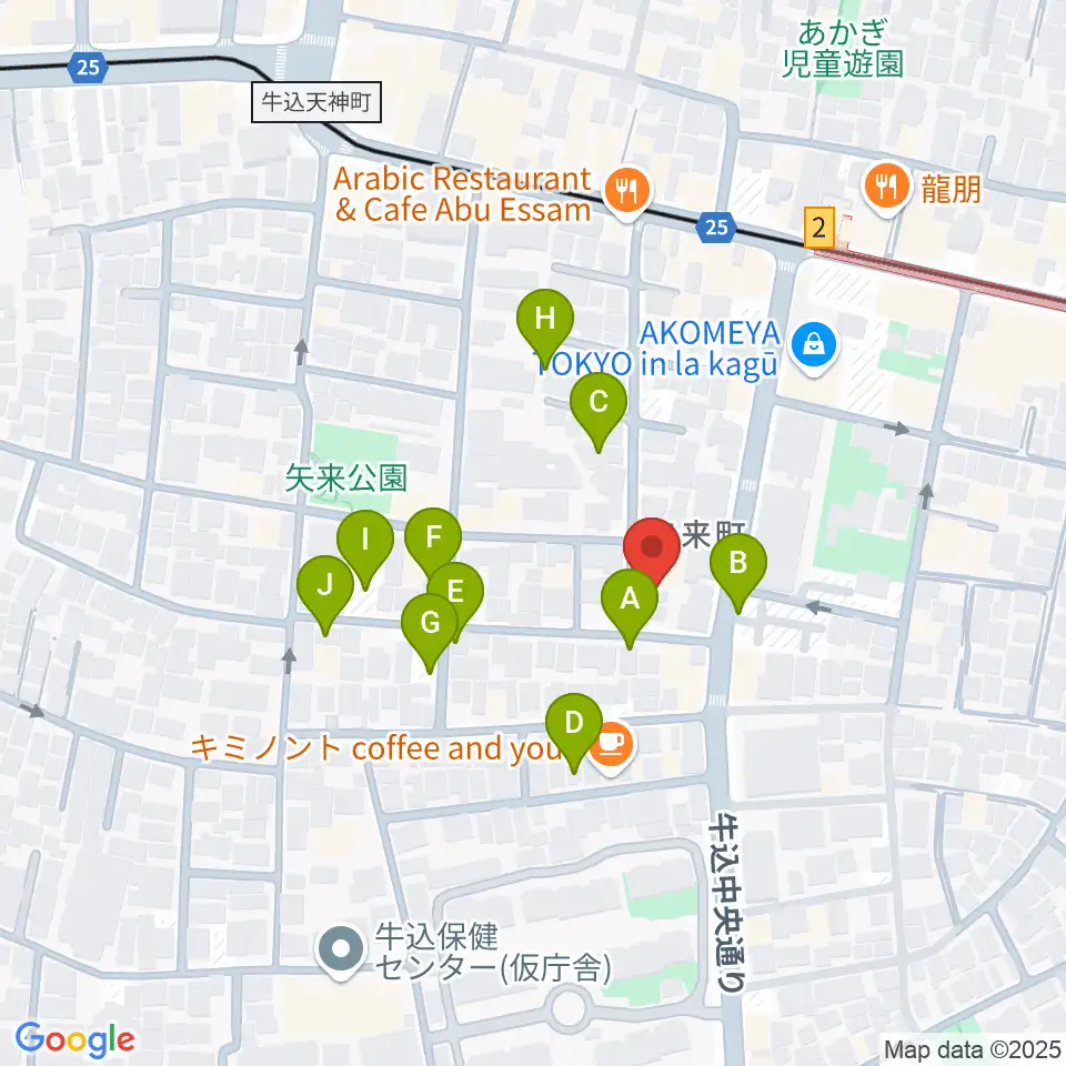 矢来能楽堂周辺の駐車場・コインパーキング一覧地図