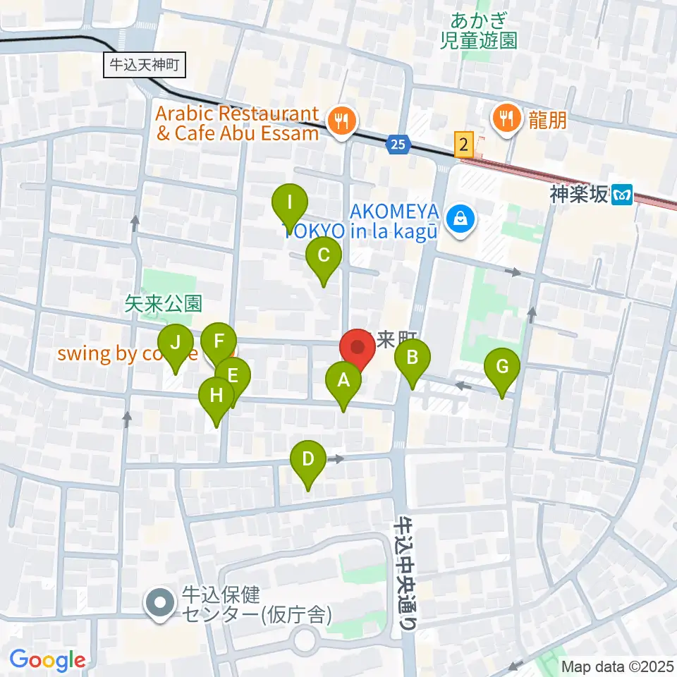 矢来能楽堂周辺の駐車場・コインパーキング一覧地図