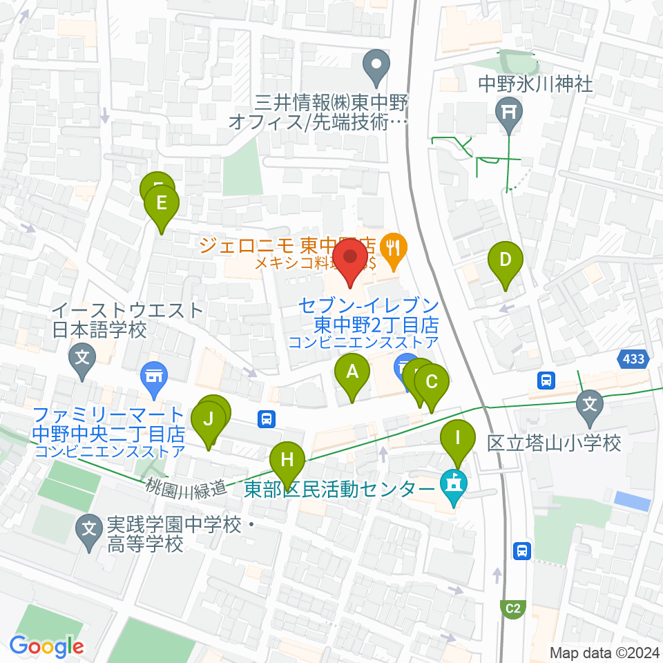 梅若能楽学院会館周辺の駐車場・コインパーキング一覧地図