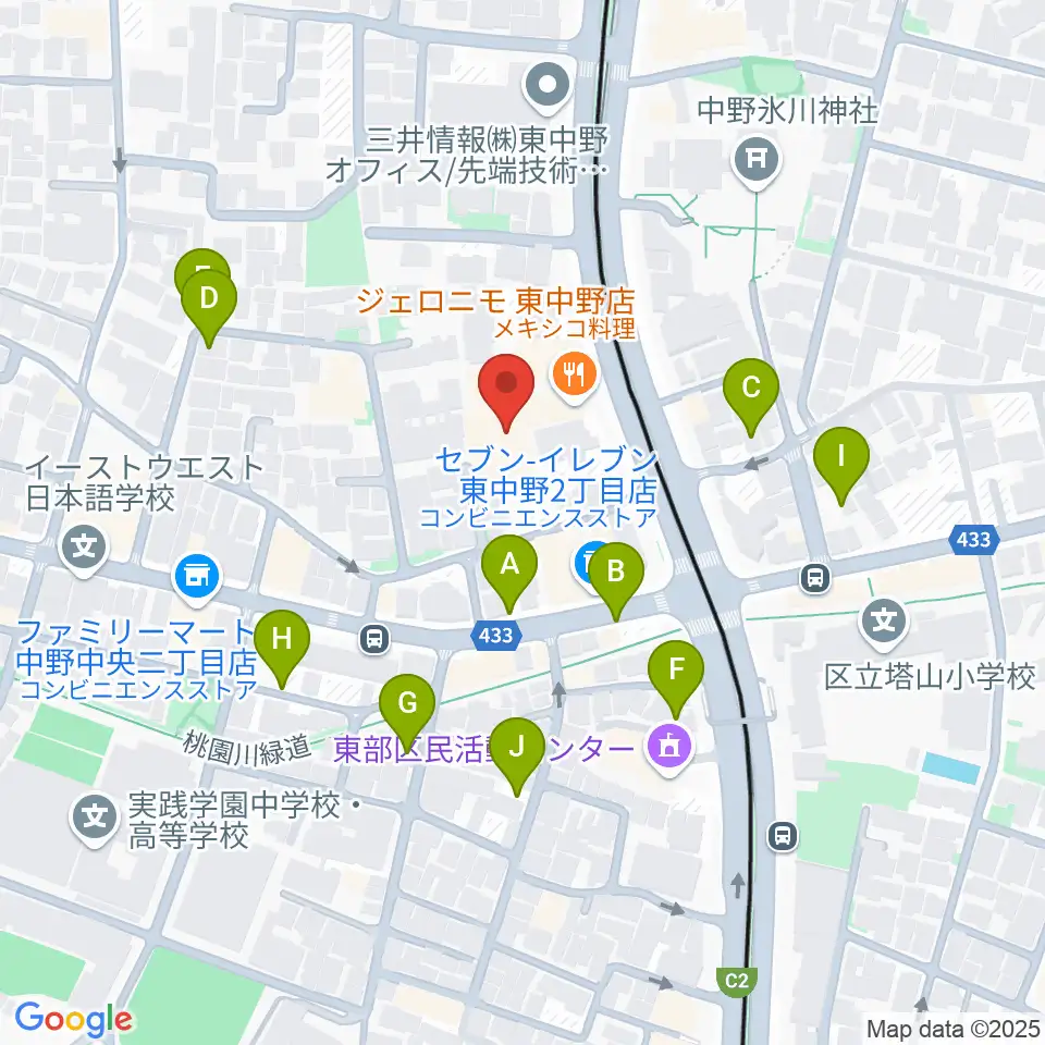 梅若能楽学院会館周辺の駐車場・コインパーキング一覧地図