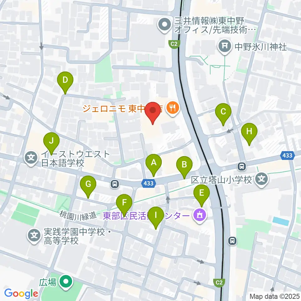 梅若能楽学院会館周辺の駐車場・コインパーキング一覧地図