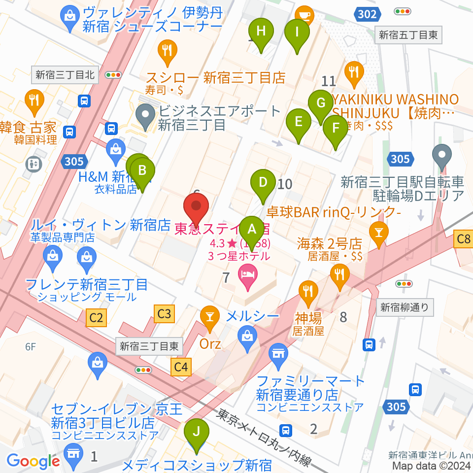 新宿末廣亭周辺の駐車場・コインパーキング一覧地図