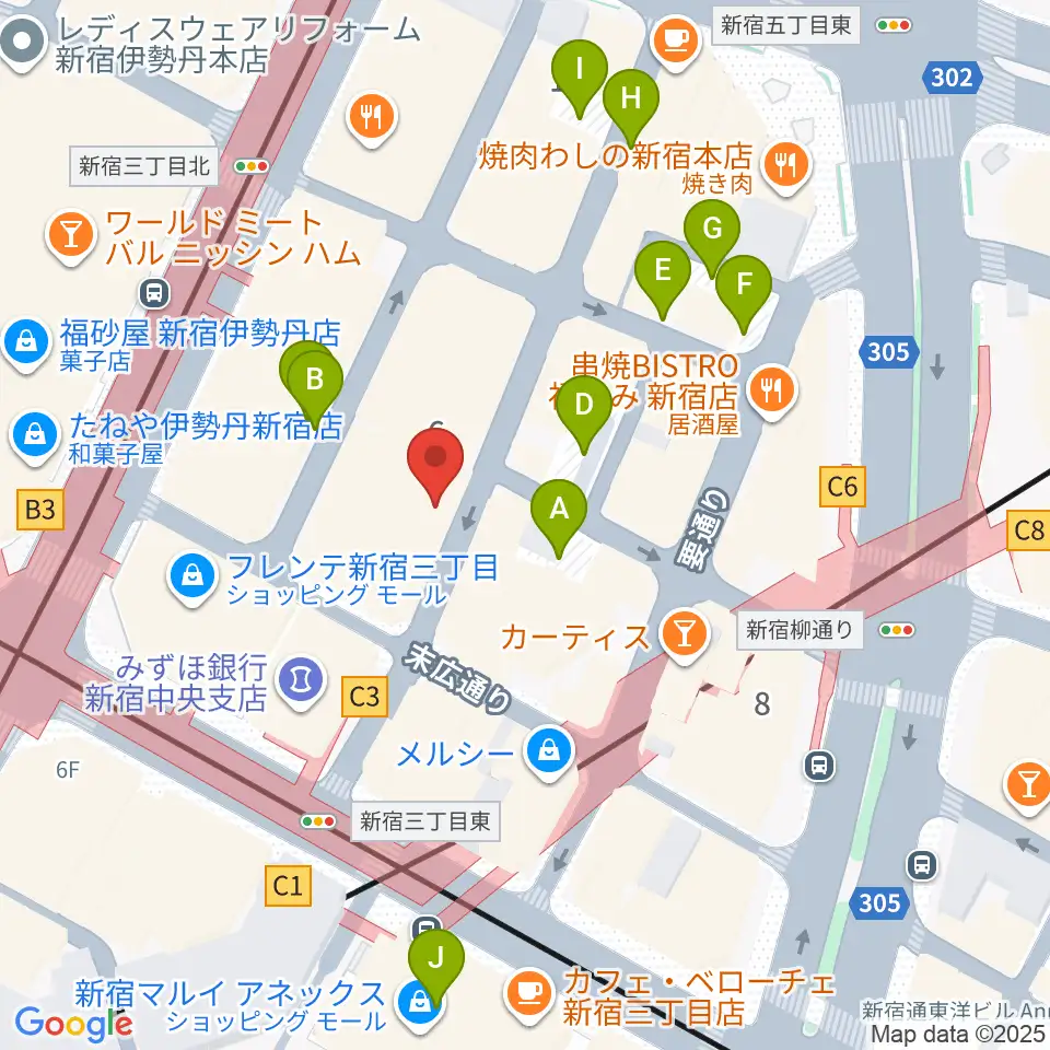 新宿末廣亭周辺の駐車場・コインパーキング一覧地図