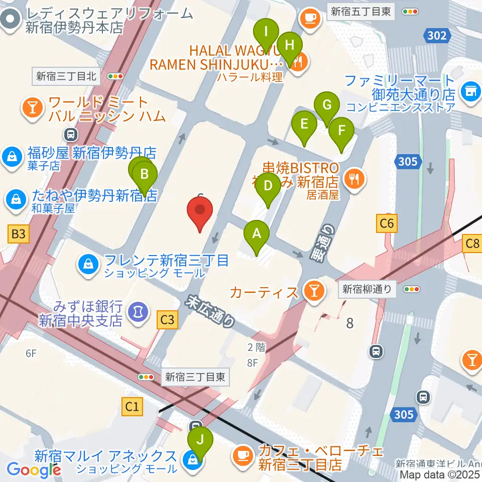 新宿末廣亭周辺の駐車場・コインパーキング一覧地図
