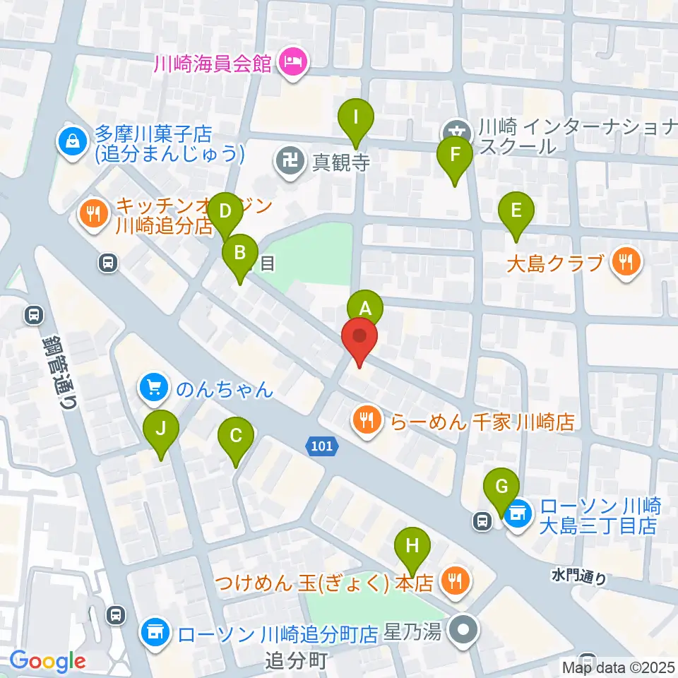 大島劇場周辺の駐車場・コインパーキング一覧地図