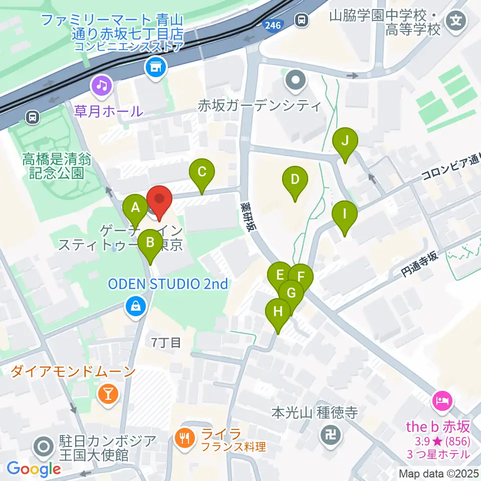 ドイツ文化会館 OAGホール周辺の駐車場・コインパーキング一覧地図