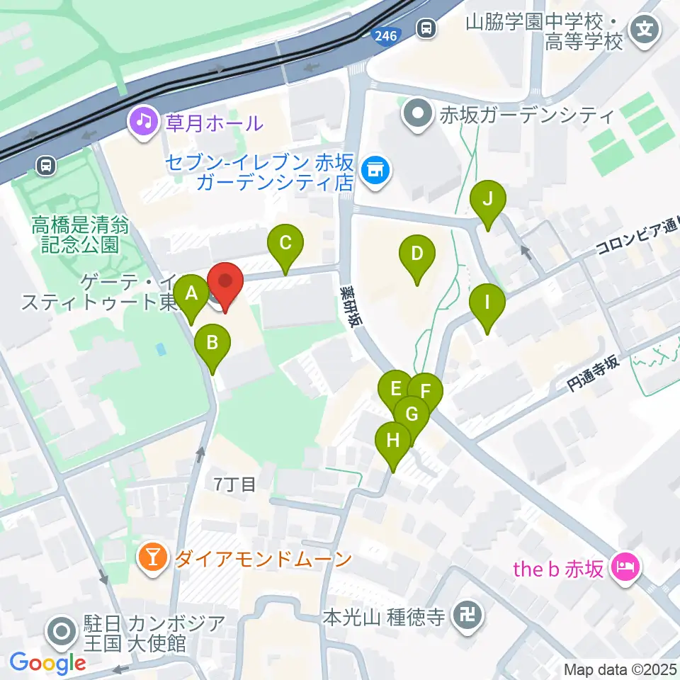 ドイツ文化会館 OAGホール周辺の駐車場・コインパーキング一覧地図