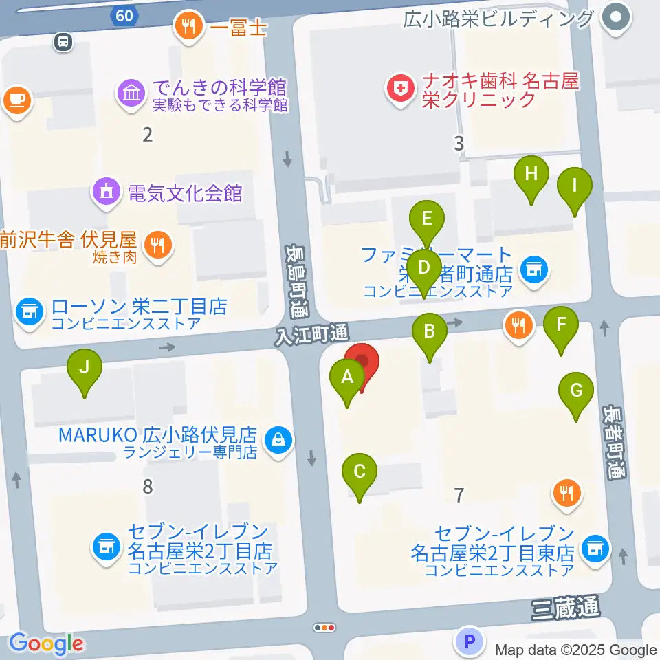 名古屋JAMMIN'周辺の駐車場・コインパーキング一覧地図