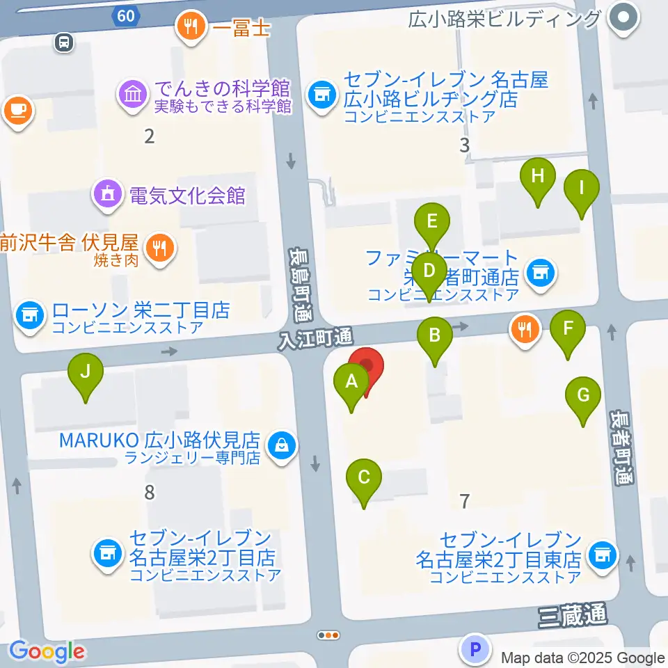 名古屋JAMMIN'周辺の駐車場・コインパーキング一覧地図