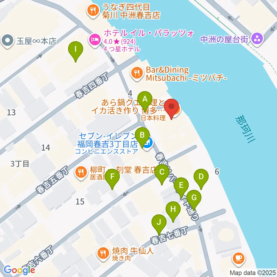 福岡インザ周辺の駐車場・コインパーキング一覧地図