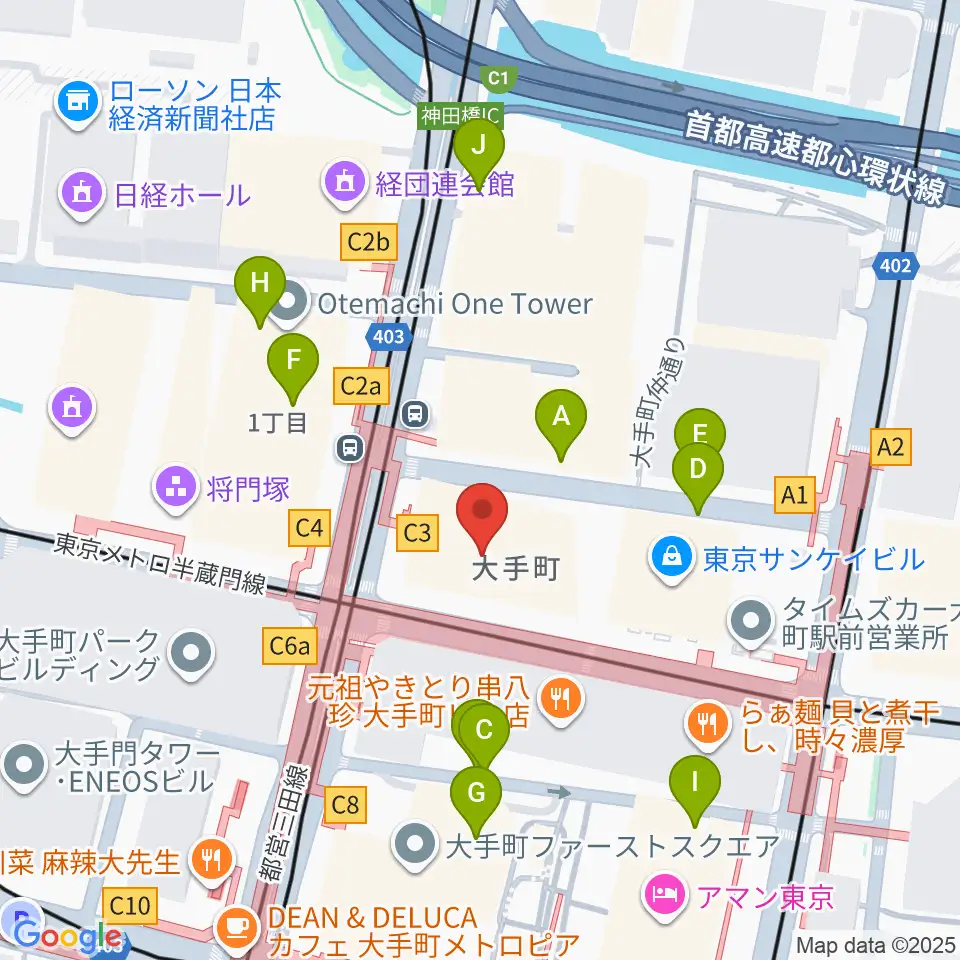 よみうり大手町ホール周辺の駐車場・コインパーキング一覧地図